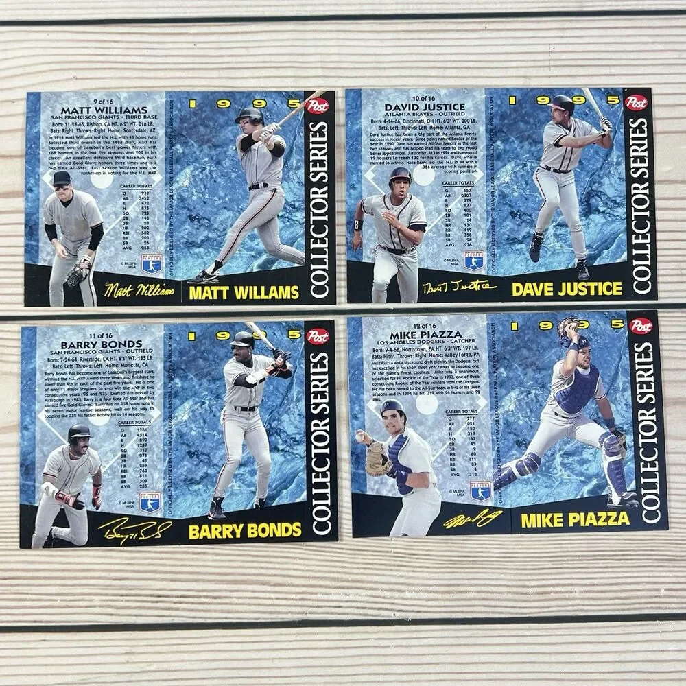 POST Collector Series 1995 Baseball Set 1-16 Complete Griffey Ripken Bonds MINT